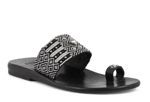 Calleen Cordero Papi Blk-Wht Woven Sandal | Sandals
