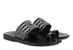 Calleen Cordero Papi Blk-Wht Woven Sandal | Sandals