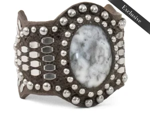 Calleen Cordero Reina Semi-precious Crazy Lace Stone Bracelet | Sculpted Bracelets
