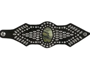 Calleen Cordero Reina Semi-precious Epidote Stone Bracelet | Sculpted Bracelets