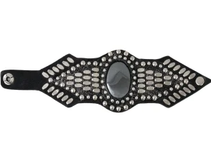 Calleen Cordero Reina Semi-precious Hematite Stone Bracelet | Sculpted Bracelets