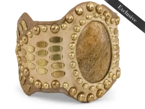 Calleen Cordero Reina Semi-precious Mexican Crazy Lace Stone Bracelet | Sculpted Bracelets
