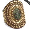 Calleen Cordero Rocal Semi-precious African Turquoise Stone Cuff | Sculpted Bracelets