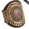 Calleen Cordero Rocal Semi-precious Epidote Stone Cuff | Sculpted Bracelets
