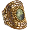 Calleen Cordero Rocal Semi-precious Epidote Stone Cuff | Sculpted Bracelets