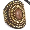 Calleen Cordero Rocal Semi-precious Epidote Stone Cuff | Sculpted Bracelets
