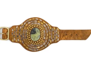 Calleen Cordero Rocal Semi-precious Epidote Stone Cuff | Sculpted Bracelets