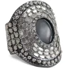 Calleen Cordero Rocal Semi-precious Hematite Stone Cuff | Sculpted Bracelets