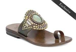 Calleen Cordero Rocal Semi-precious Jade Stone Sandal | Sandals