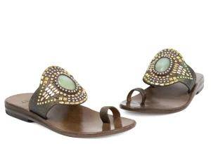 Calleen Cordero Rocal Semi-precious Jade Stone Sandal | Sandals