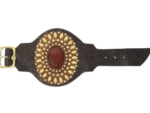 Calleen Cordero Rocal Semi-precious Red Jasper Stone Cuff | Sculpted Bracelets