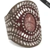Calleen Cordero Rocal Semi-precious Red Obsidian Stone Cuff | Sculpted Bracelets