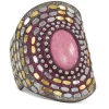 Calleen Cordero Rocal Semi-precious Rhodonite Stone Cuff | Sculpted Bracelets