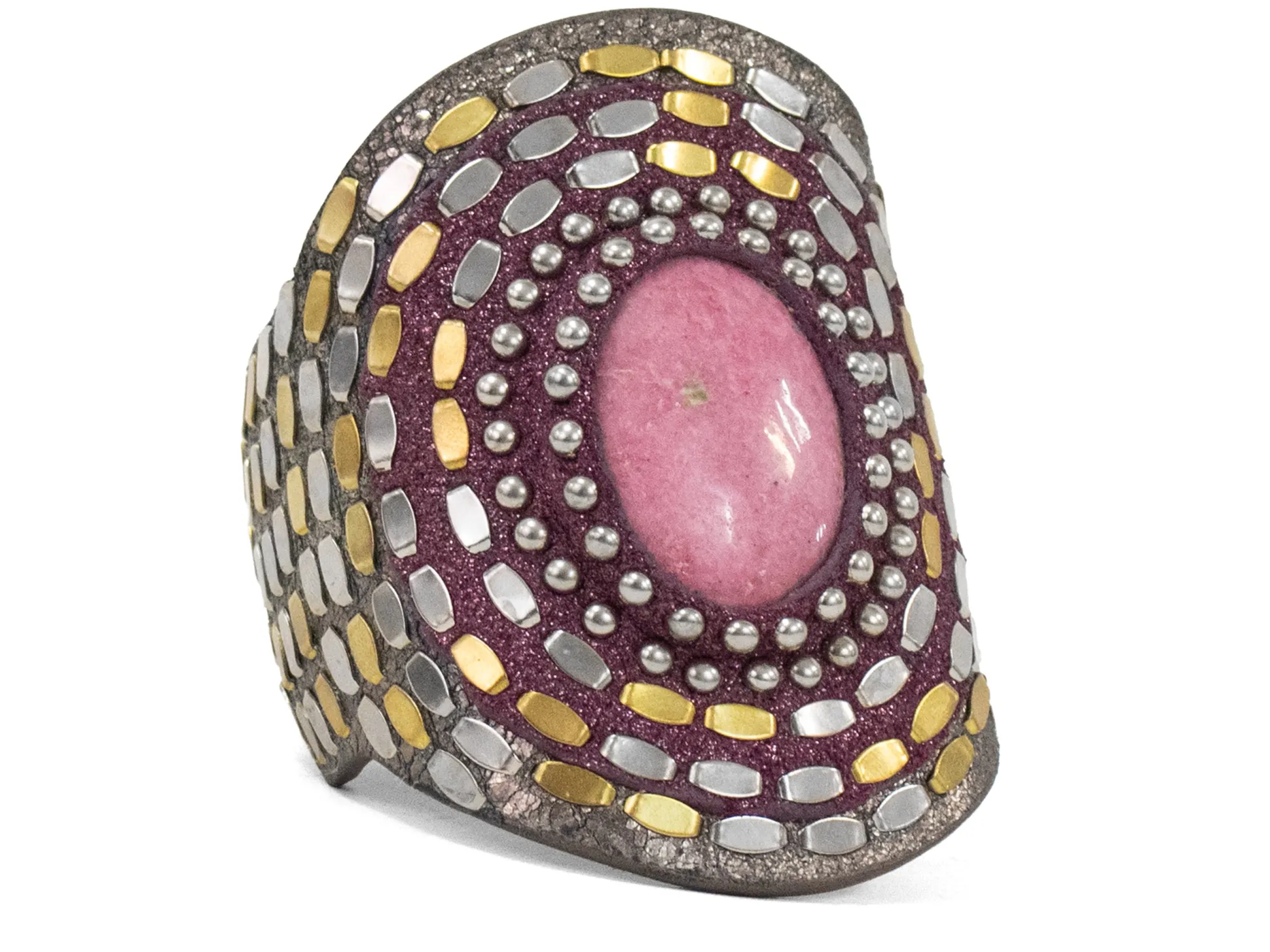 rocal_semiprecious_rhodon_0.webp Calleen Cordero Rocal Semi-precious Rhodonite Stone Cuff | Sculpted Bracelets
