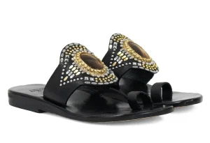 Calleen Cordero Rocal Semi-precious Tigers Eye Stone Sandal | Sandals